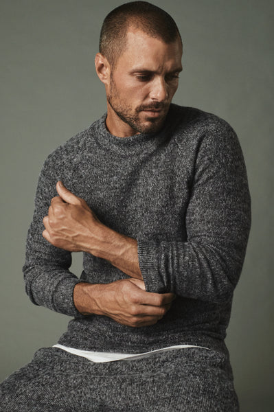 Men's Soft Knit Melange Wide Neck Pullover Sweater – Mika Jaymes