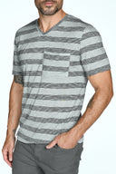 Men's Princeton Wide Pocket V-Neck Stripe Tee - view 9