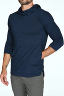 Men's 3/4 Sleeve Cowl Neck Visor Hoodie - view 28