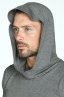 Men's 3/4 Sleeve Cowl Neck Visor Stripe Hoodie - view 14