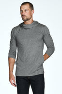 Men's 3/4 Sleeve Cowl Neck Visor Stripe Hoodie - view 15