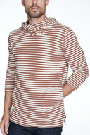 Men's 3/4 Sleeve Cowl Neck Visor Stripe Hoodie - view 18