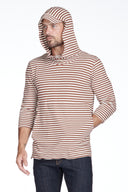 Men's 3/4 Sleeve Cowl Neck Visor Stripe Hoodie - view 20