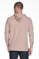 Men's 3/4 Sleeve Cowl Neck Visor Stripe Hoodie - view 21