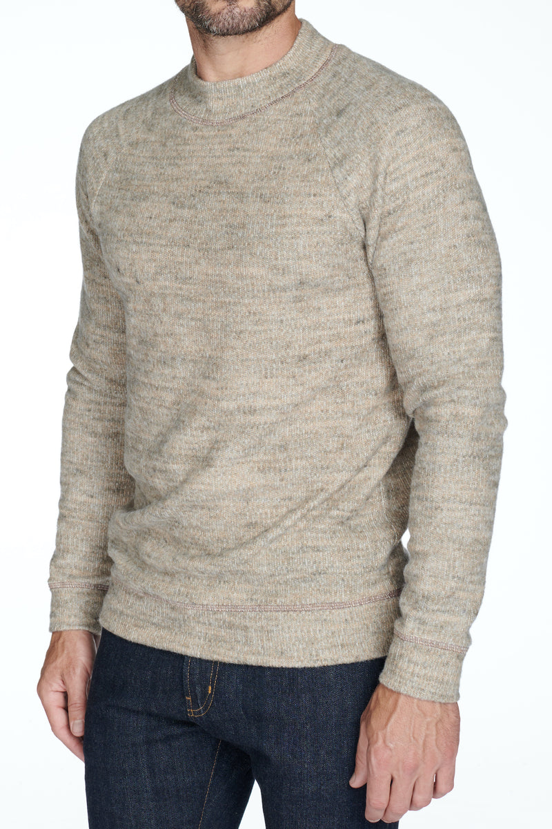 Men's Soft Knit Melange Wide Neck Pullover Sweater – Mika Jaymes
