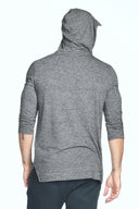 Men's 3/4 Sleeve Cowl Neck Visor Stripe Hoodie - view 2