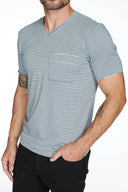 Men's Princeton Wide Pocket V-Neck Stripe Tee - view 18