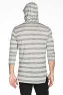 Men's 3/4 Sleeve Cowl Neck Visor Stripe Hoodie - view 25