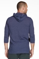 Men's 3/4 Sleeve Cowl Neck Visor Stripe Hoodie - view 27