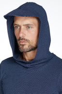 Men's 3/4 Sleeve Cowl Neck Visor Stripe Hoodie - view 29