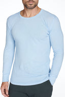 Men's Linen Blend Wide Cuff Long Sleeve Tee — Mika Jaymes (view 2)