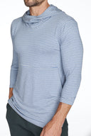 Men's 3/4 Sleeve Cowl Neck Visor Stripe Hoodie - view 30