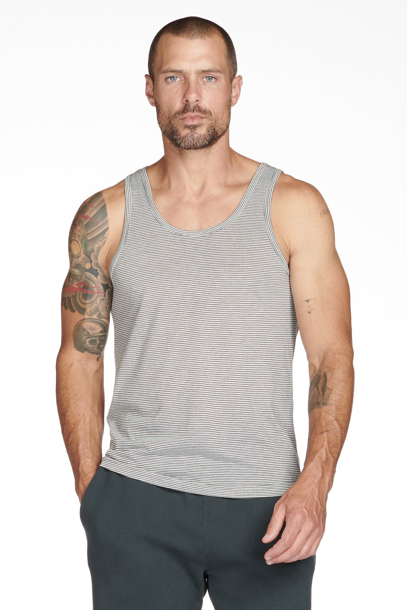Men's Westbrook Stripe Tank — Grey/White