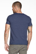 Men's Raw Edge Patch Sleeve Stripe Tee - view 2