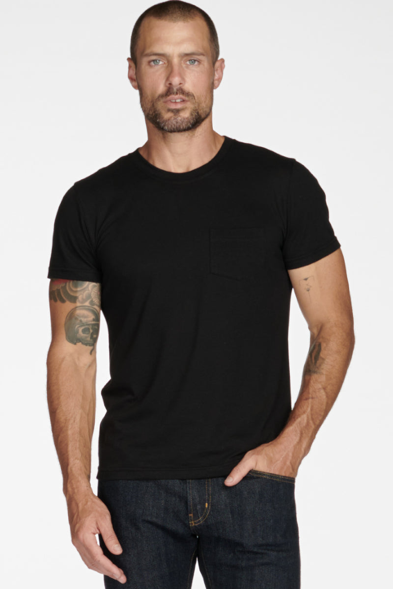 Men's Tri-Blend V-Pocket Tee — Jet Black