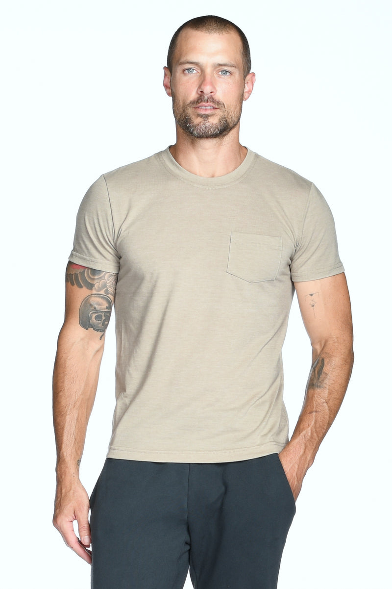 Men's Tri-Blend V-Pocket Tee — Silver Mink