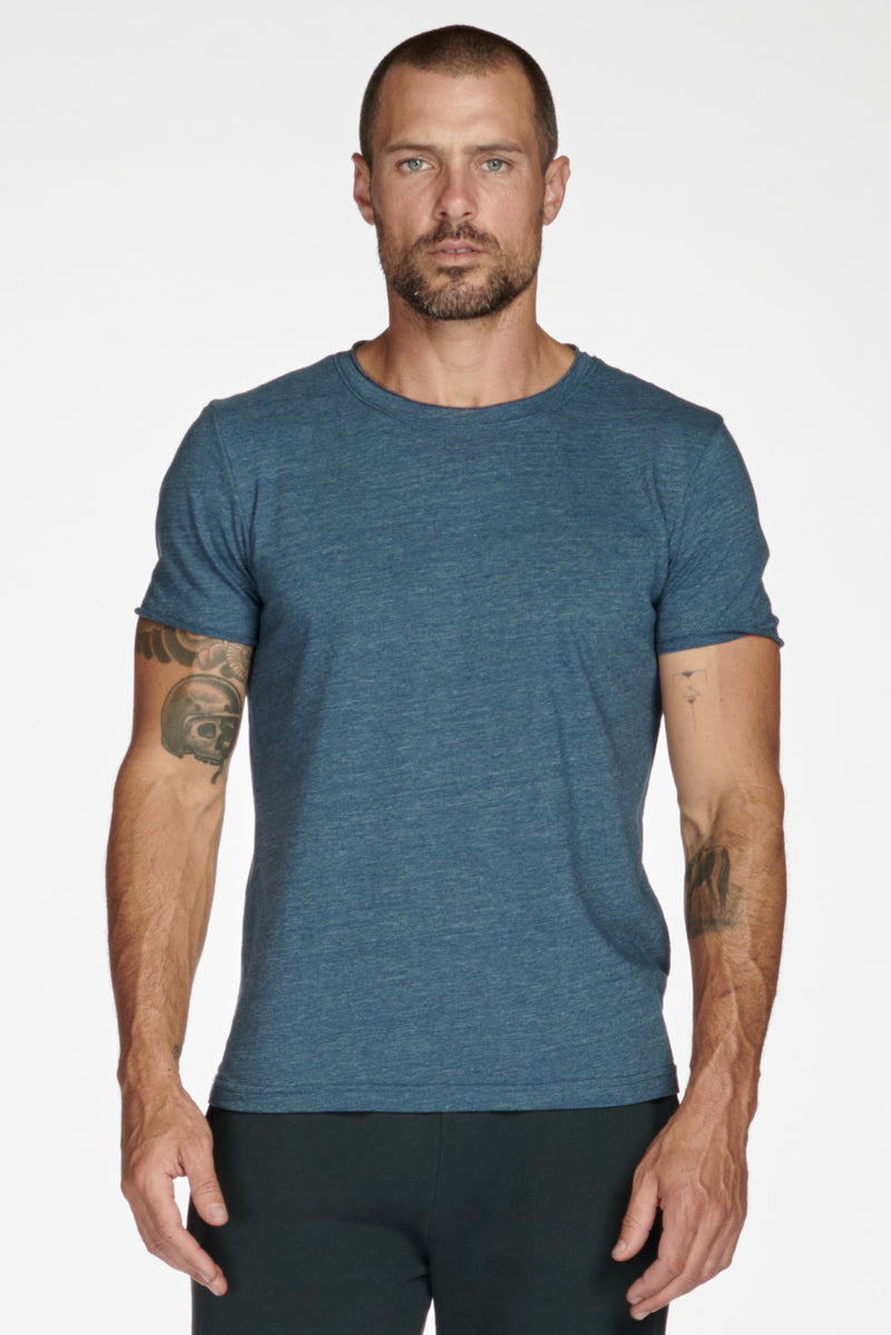 Men's Brolin Raw Neck Crew Tee — Heather Blue