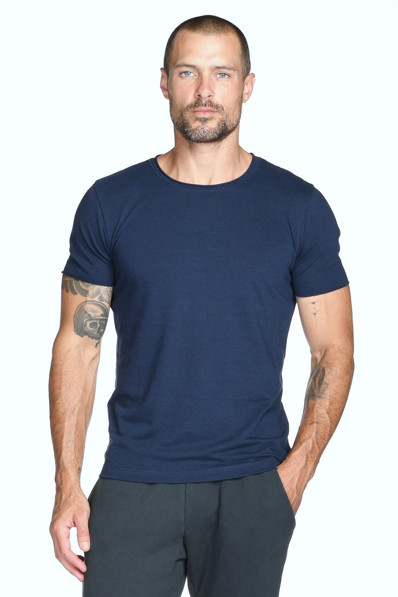 Men's Brolin Raw Neck Crew Tee — Navy