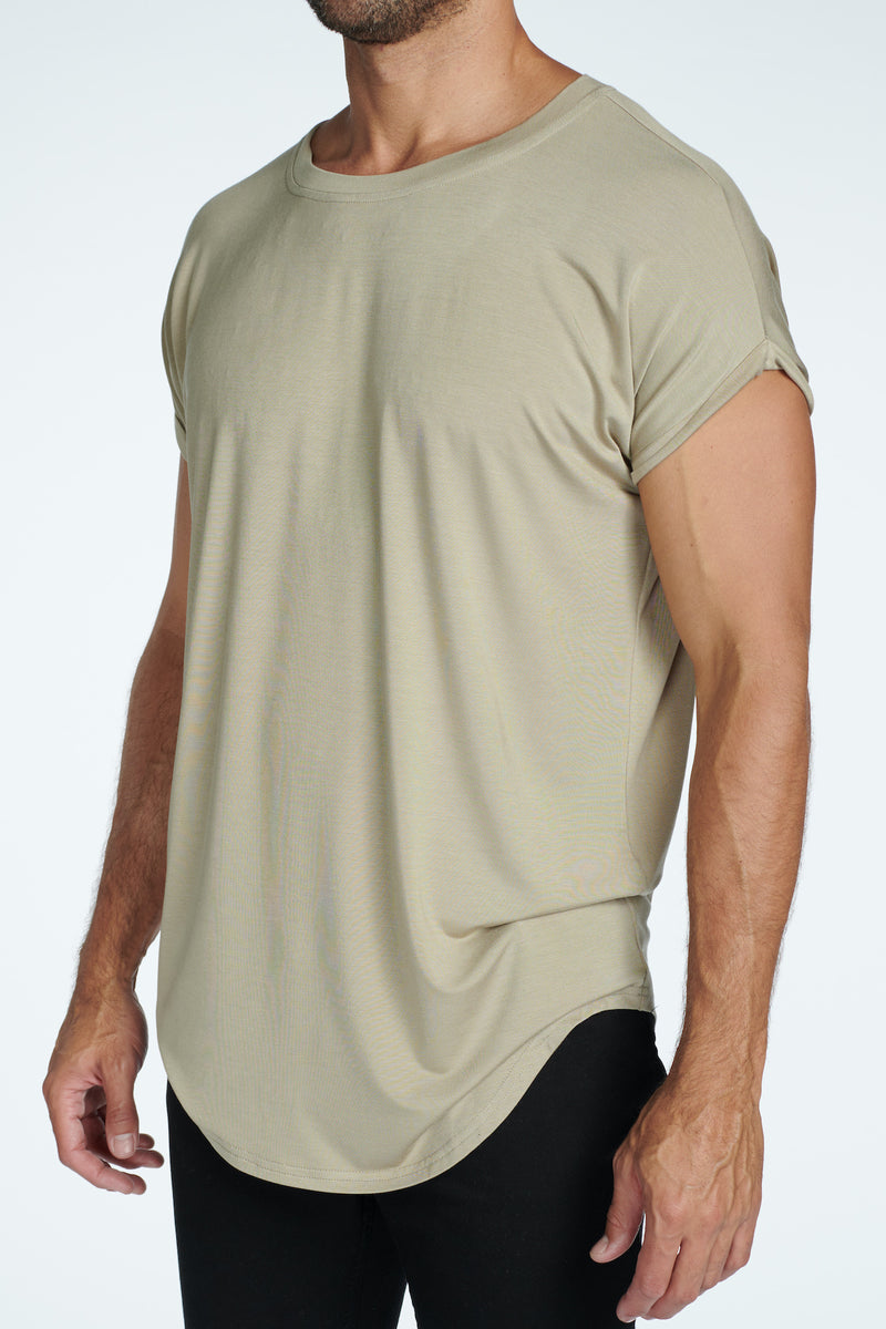 Men's Modal Curved Bottom Crew Tee — Silver Mink