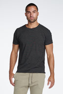 Men's Raw Edge Patch Sleeve Stripe Tee - view 19