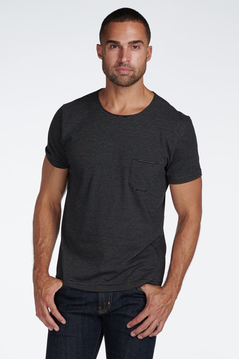 Men's Sailor Pocket Stripe Tee — Black/Ivory