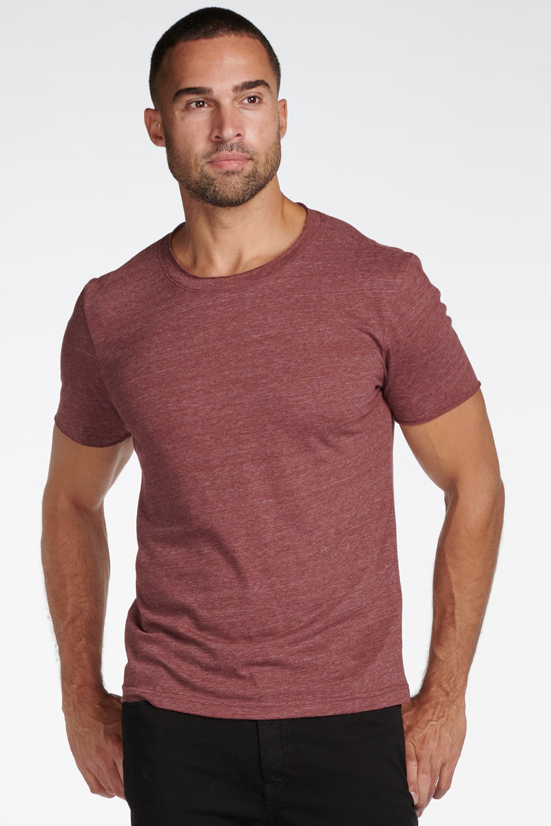Men's Brolin Raw Neck Crew Tee — Maroon