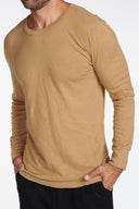 Men's Linen Blend Wide Cuff Long Sleeve Tee - view 4