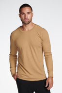 Men's Linen Blend Wide Cuff Long Sleeve Tee - view 3