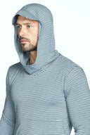 Men's 3/4 Sleeve Cowl Neck Visor Stripe Hoodie - view 5