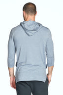 Men's 3/4 Sleeve Cowl Neck Visor Stripe Hoodie - view 6