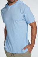 Men's Linen Blend Short Sleeve Hoodie - view 18