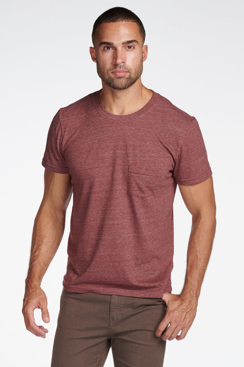 Men's Tri-Blend V-Pocket Tee — Maroon