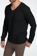 Men's Soft Knit Melange V-Neck Sweater - view 3