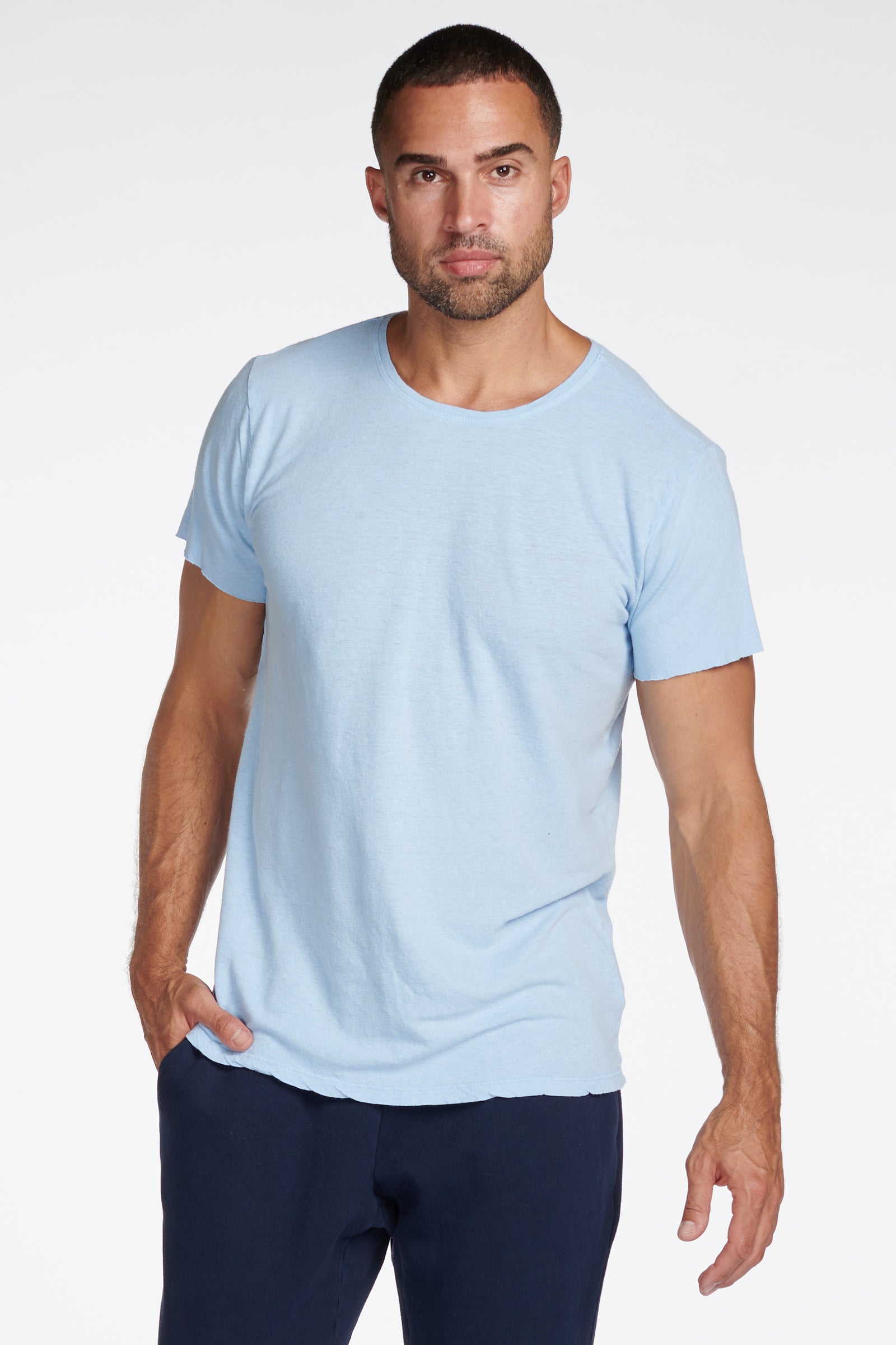 Men's Linen Blend Crew Neck Tee – Mika Jaymes