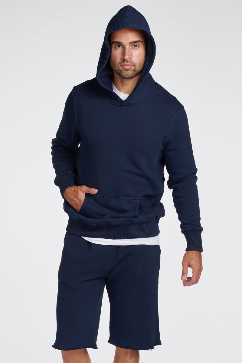 Men's Briggs Velour Back French Terry Hoodie — Navy