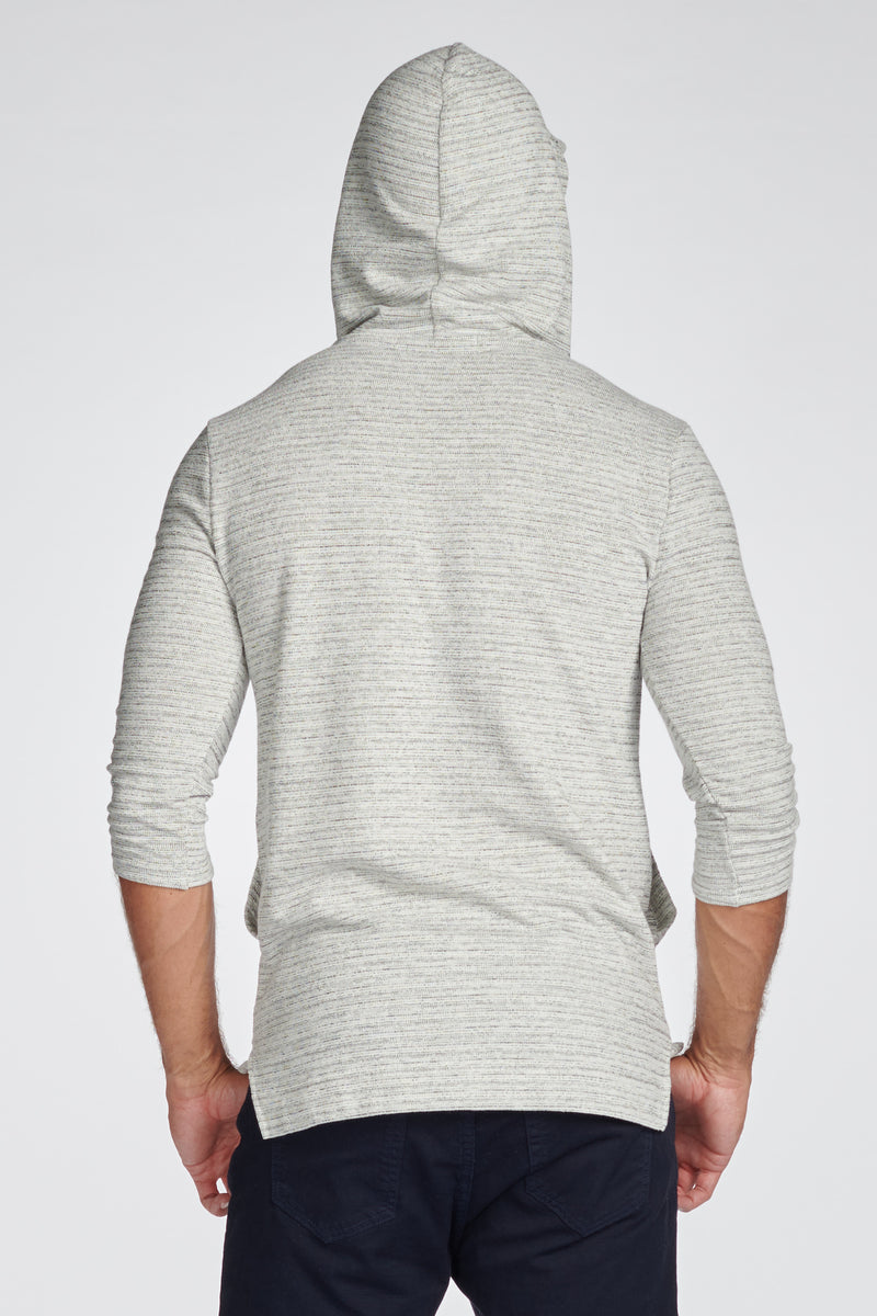 V-neck Hoodie Sweater - White