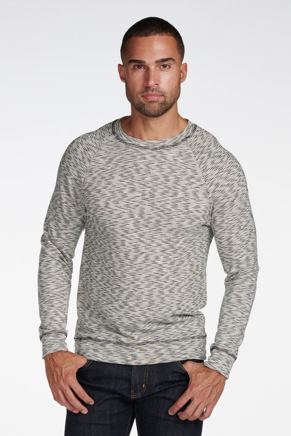 Men's Pullover Sweater - Variegated Ivory/Black