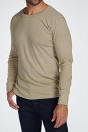 Men's Linen Blend Wide Cuff Long Sleeve Tee - view 27