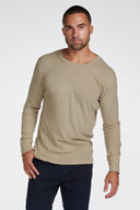 Men's Linen Blend Wide Cuff Long Sleeve Tee - view 28