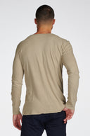Men's Linen Blend Wide Cuff Long Sleeve Tee — Mika Jaymes