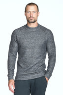 Men's Soft Knit Melange Wide Neck Pullover Sweater - view 4