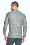 Men's Soft Knit Melange Wide Neck Pullover Sweater - view 6