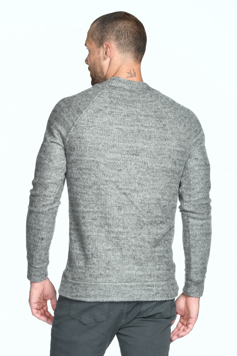Men's Soft Knit Melange Wide Neck Pullover Sweater