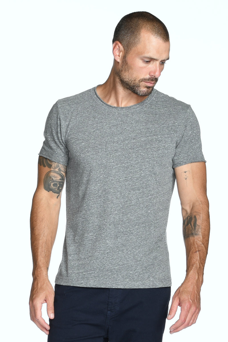 Men's Brolin Raw Neck Crew Tee — Light Heather Grey