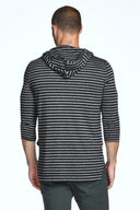 Men's 3/4 Sleeve Cowl Neck Visor Stripe Hoodie - view 8