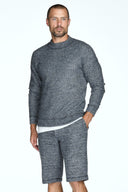 Men's Soft Knit Melange Wide Neck Pullover Sweater - view 12