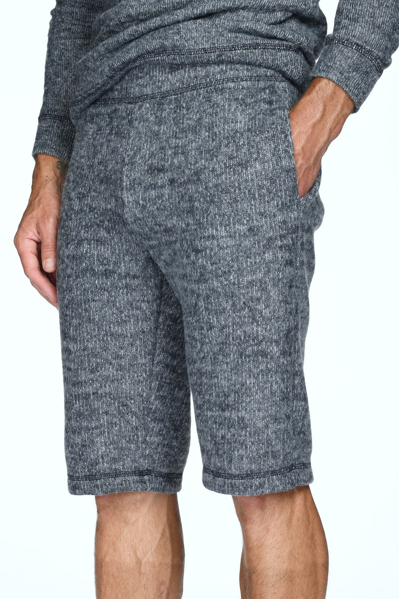 Men's Soft Knit Melange Shorts — Navy