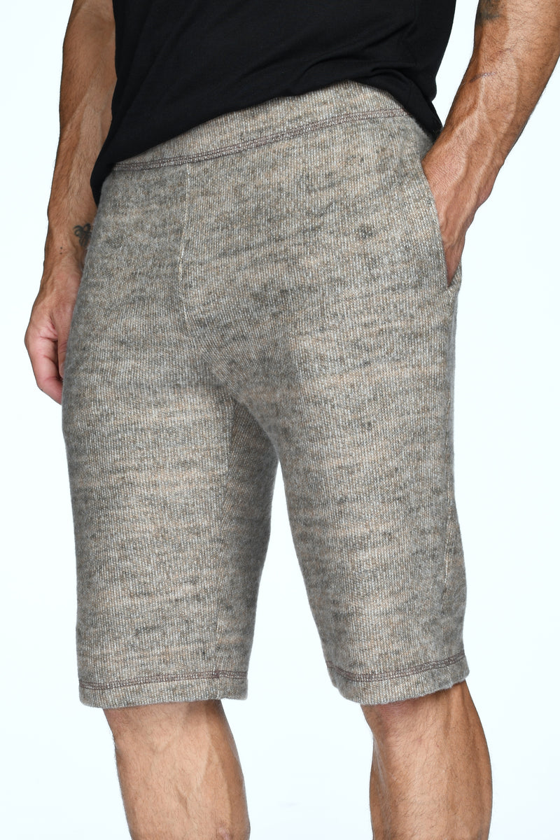 Men's Soft Knit Melange Shorts — Camel