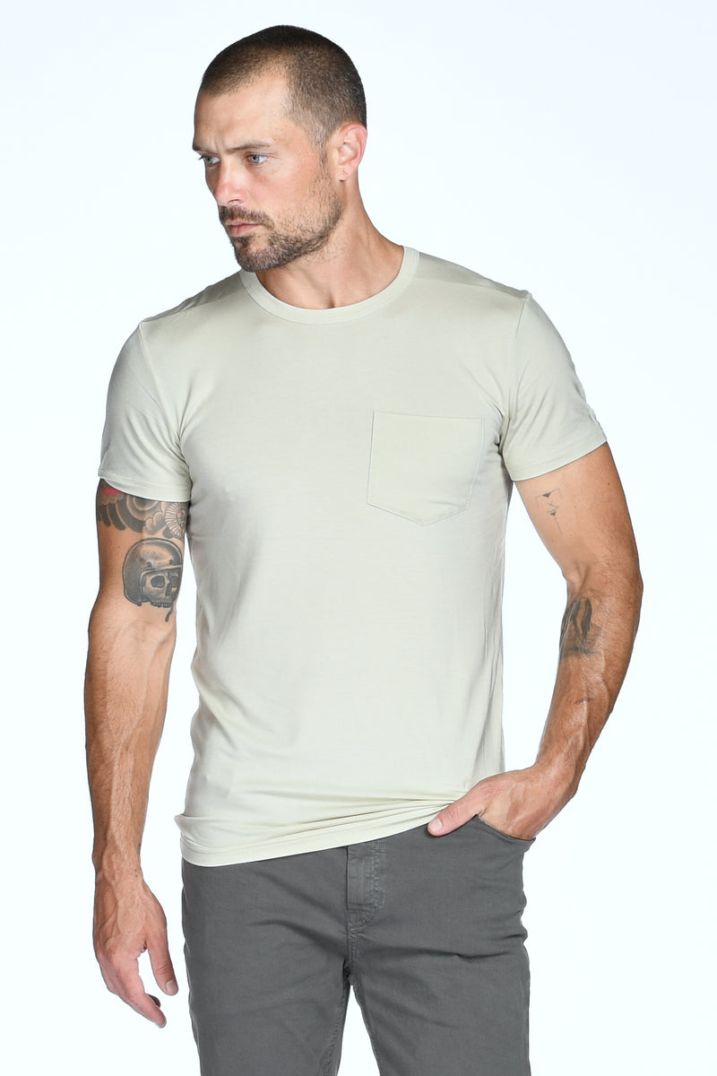 Men's Madison Modal V-Pocket Crew with Shoulder Seam — Clay