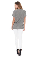Women's Novelty Texture Crew Neck Tee - Black Gravel - view 4